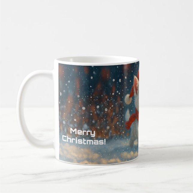 Taza De Café Merry Christmas - Kitten - Gift  Mug (Izquierda)