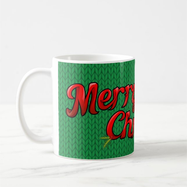 Taza De Café Merry Christmas Knit Coffee Mug (Izquierda)