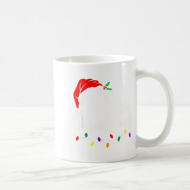 Taza De Café Merry Christmas Lights Red Santa Hat Xmas Family M (Derecha)