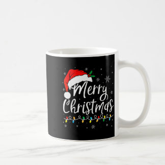 Taza De Café Merry Christmas Lights Santa Hat Xmas Family Match