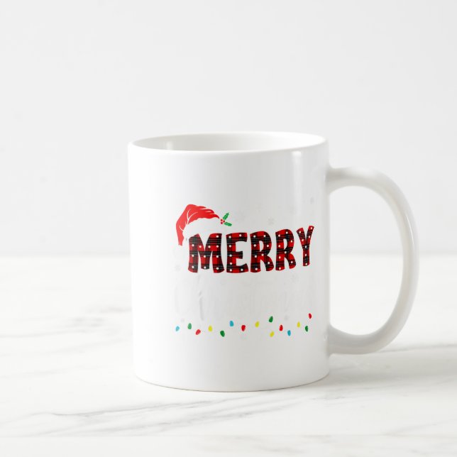 Taza De Café Merry Christmas Lights Santa Hat Xmas Family Match (Derecha)