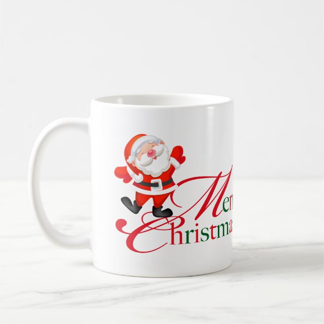 Taza De Café Merry Christmas Love custom red green (Izquierda)