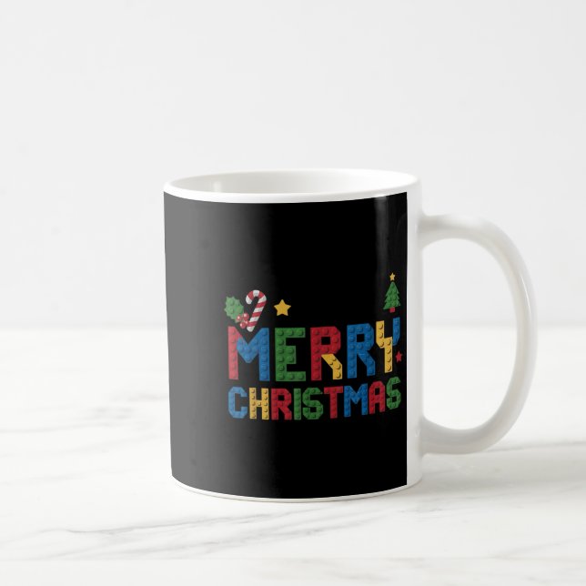 Taza De Café Merry Christmas Master Builder Kids Building Block (Derecha)