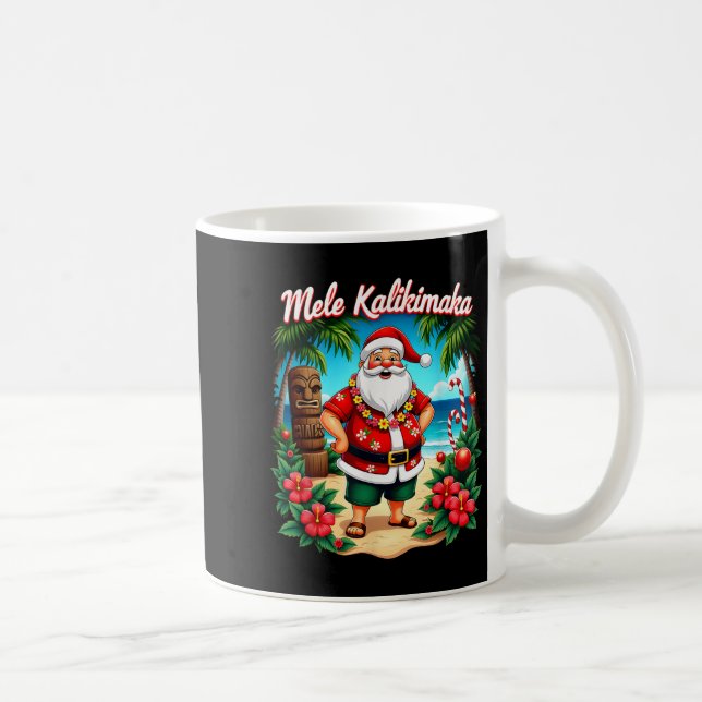 Taza De Café Merry Christmas Mele Kalikimaka Trocal Hawaiian Sa (Derecha)