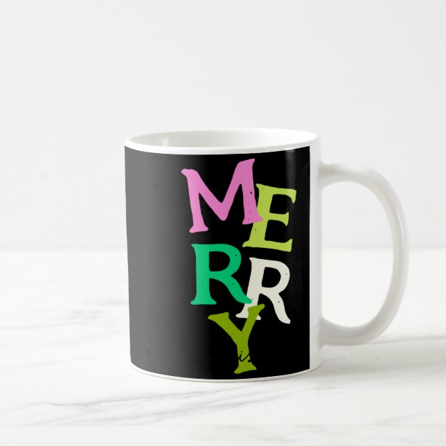 Taza De Café Merry Christmas Modern Bright Holiday  (Derecha)