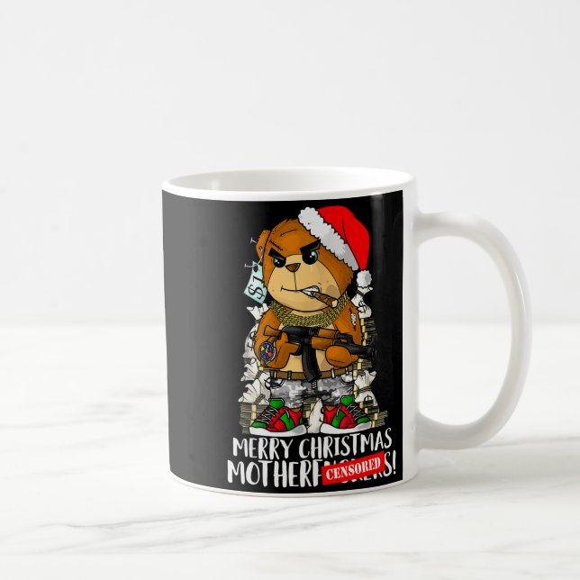 Taza De Café Merry Christmas Motherfker! Hip Hop Teddy Bear Xma (Derecha)