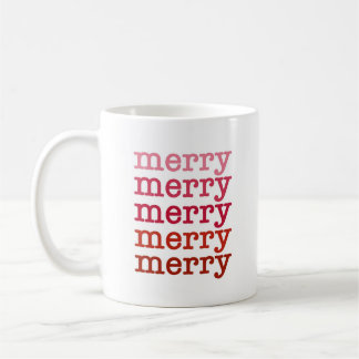 Taza De Café Merry Christmas Mug Pink Ombre