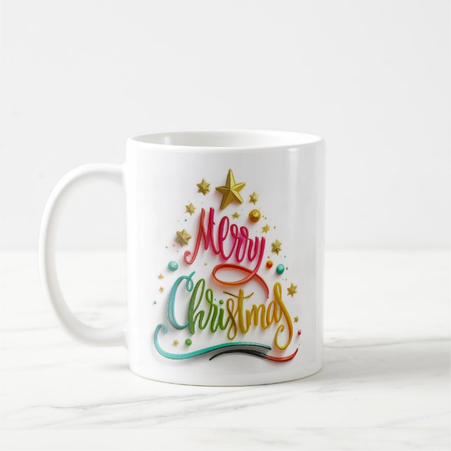 Taza De Café Merry Christmas Multi Coloured  Mug (Izquierda)