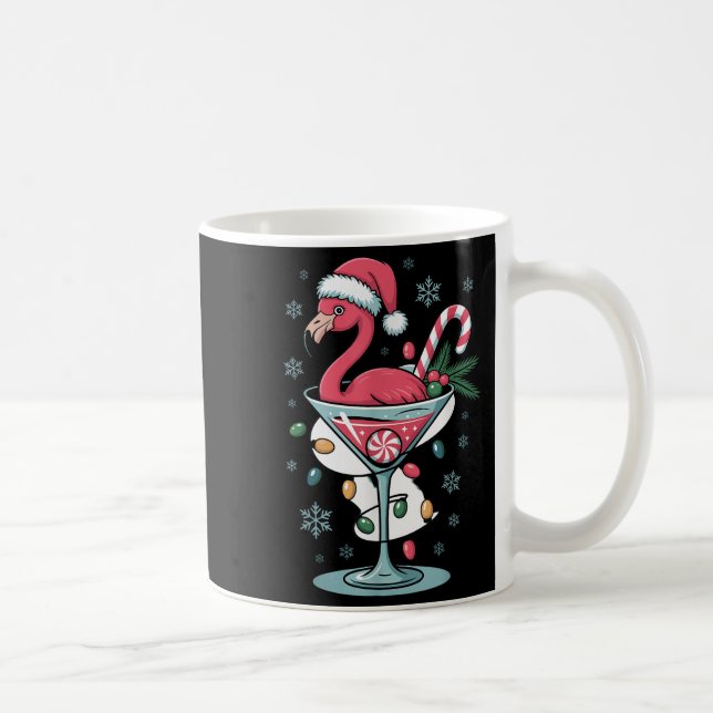 Taza De Café Merry Christmas Nk Flamingo Wine Drinking Lights X (Derecha)