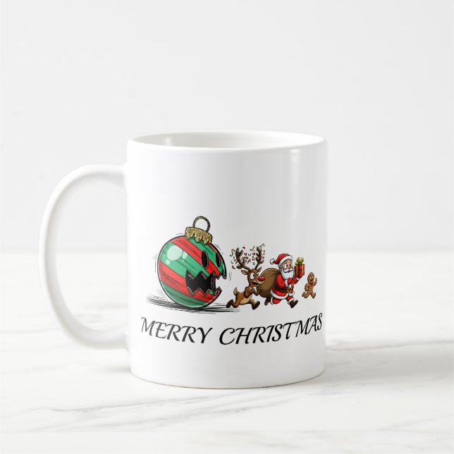 Taza De Café Merry Christmas Ornament Monster (Izquierda)