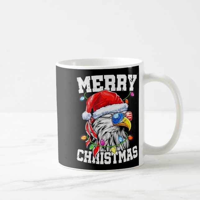 Taza De Café Merry Christmas Patriotic Usa Patriotic Santa Bald (Derecha)