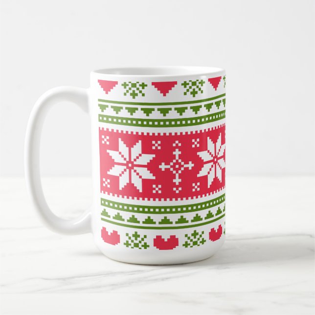 Taza De Café Merry Christmas pattern 3 (Izquierda)