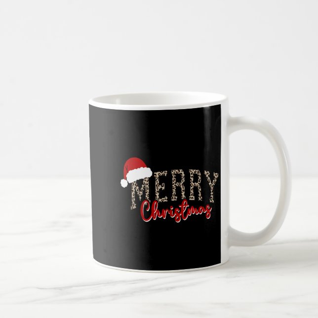 Taza De Café Merry Christmas Pattern Xmas Leopard Family Cute W (Derecha)