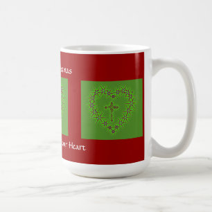TAZA DE CAFÉ MERRY CHRISTMAS PUEDE QUE JESÚS VIVA EN TU CORAZÓN