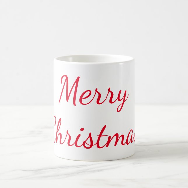 Taza De Café Merry Christmas Red Typography (Centro)