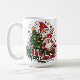 Taza De Café Merry Christmas Santa & Christmas Tree Holiday Des