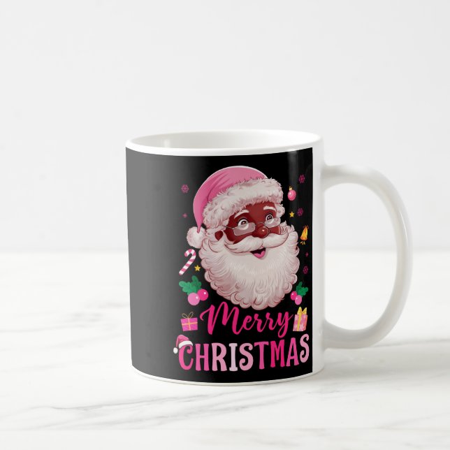 Taza De Café Merry Christmas Santa Claus Black Afro African Ame (Derecha)
