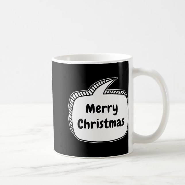 Taza De Café Merry Christmas Speech Bubble T Shirt  (Derecha)