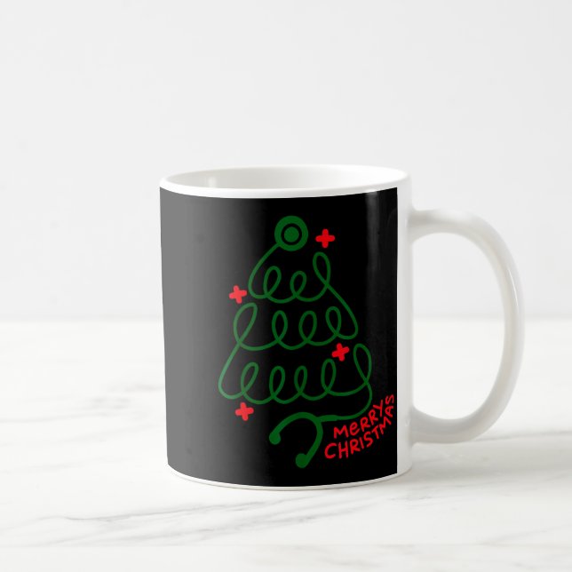 Taza De Café Merry Christmas Stethoscope Nurse Cna Xmas Holiday (Derecha)