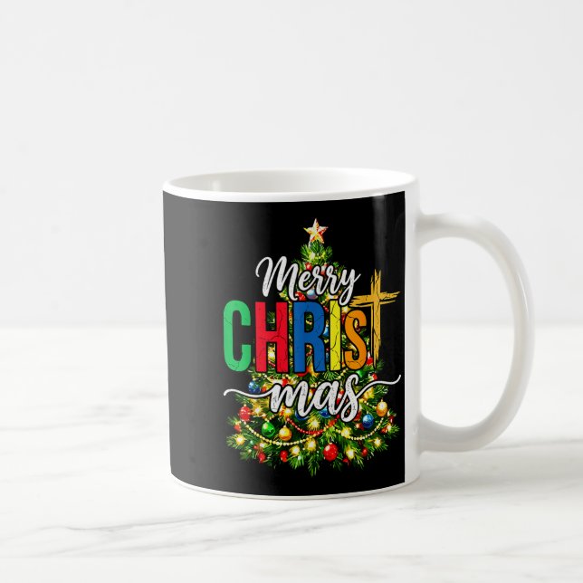 Taza De Café Merry Christmas Tree Christian Xmas  (Derecha)