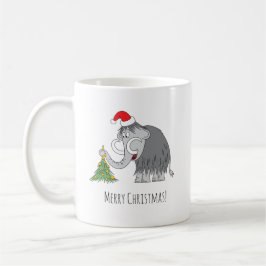 Taza De Café Merry Christmas Tree Cute Mammoth Santa Hat