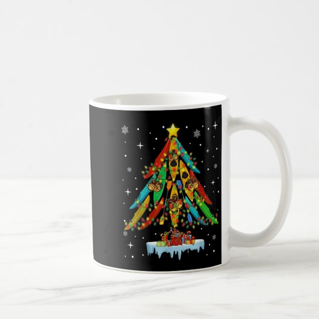 Taza De Café Merry Christmas Tree Kayak Kayaking - Uni-adults,  (Derecha)