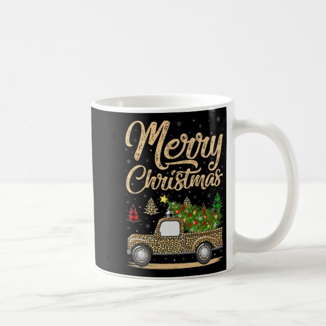 Taza De Café Merry Christmas Tree Leopard Truck Xmas Family Paj (Derecha)