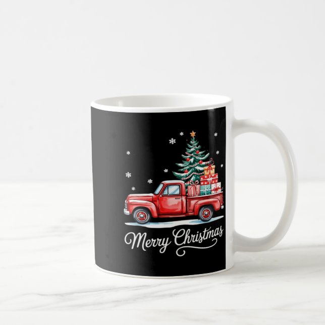 Taza De Café Merry Christmas Truck Funny Tree Essential  (Derecha)
