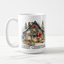 Taza De Café Merry Christmas Winter Country Cottage