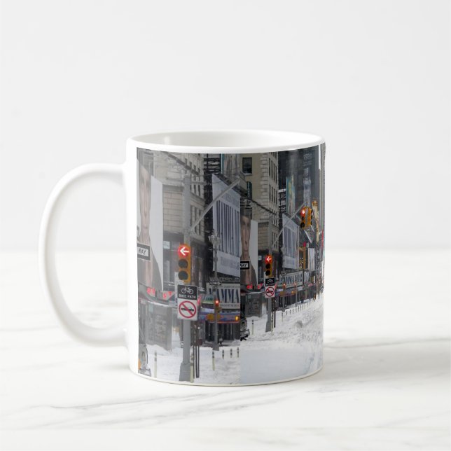 Taza De Café Merry Christmas Winter Snow New York City (Izquierda)