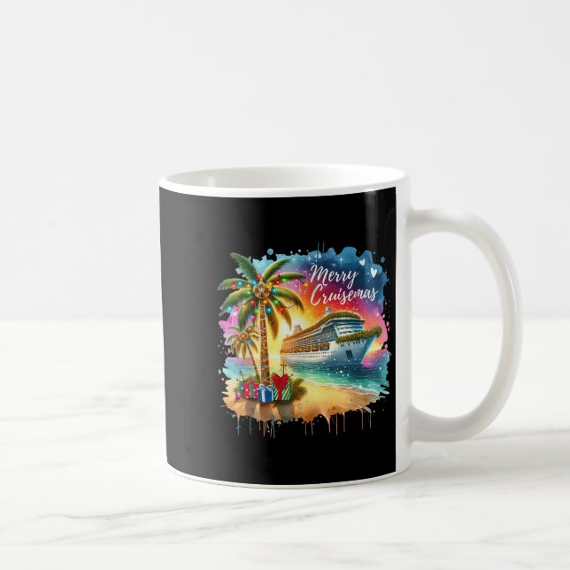 Taza De Café Merry Cruisemas Family Cruise Christmas Funny Boat (Derecha)