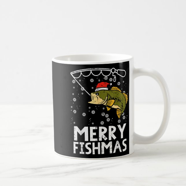 Taza De Café Merry Fishmas Fish Fishing Xmas Christmas Dad Men  (Derecha)