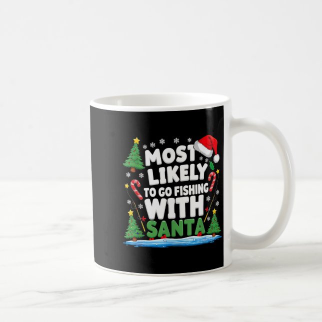 Taza De Café Merry Fishmas Funny Fish Santa Bigfoot Christmas F (Derecha)