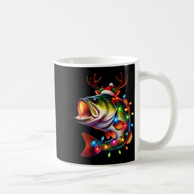 Taza De Café Merry Fishmas Santa Fishing Lovers Funny Fisherman (Derecha)