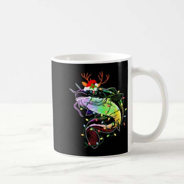 Taza De Café Merry Fishmas Santa Fishing Lovers Funny Fisherman (Derecha)