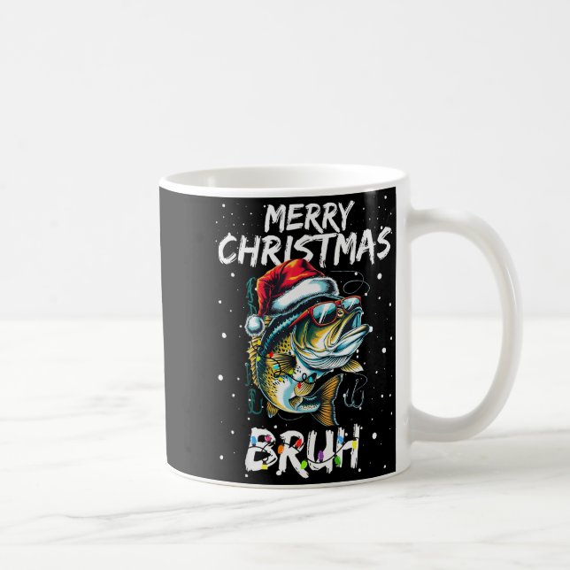 Taza De Café Merry Fishmas Santa Fishing Lovers Funny Fisherman (Derecha)