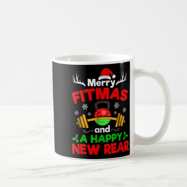 Taza De Café Merry Fitmas And A Happy New Year  (Derecha)