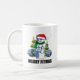 Taza De Café Merry Fitmas, Navidades divertidos, Levantamiento