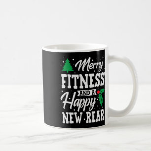 Taza De Café Merry Fitness Feliz Nuevo Navidad de entrenamiento