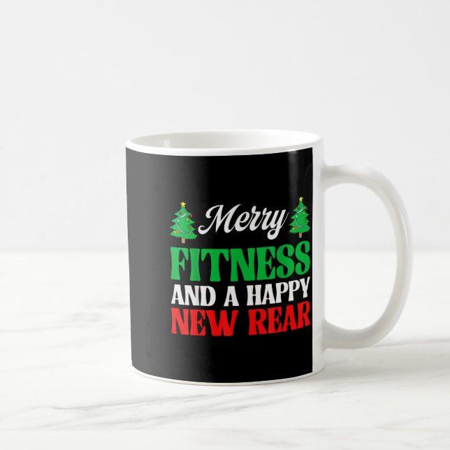 Taza De Café Merry Fitness Happy New Rear Workout Christmas  (Derecha)
