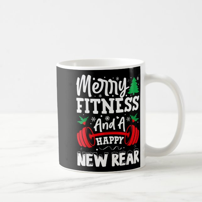 Taza De Café Merry Fitness Happy New Rear Workout Christmas  (Derecha)
