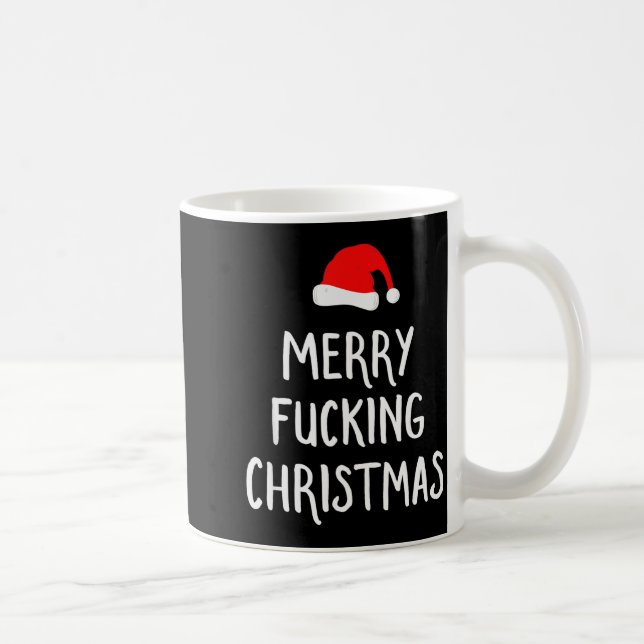 Taza De Café Merry Foring Christmas Inappropriate Santa Pajama  (Derecha)