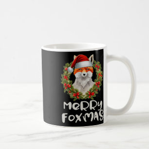 Taza De Café Merry Foxmas Xmas Navidades Cute Santa Fox
