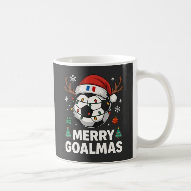 Taza De Café Merry Goalmas France - Funny Soccer Christmas (Derecha)