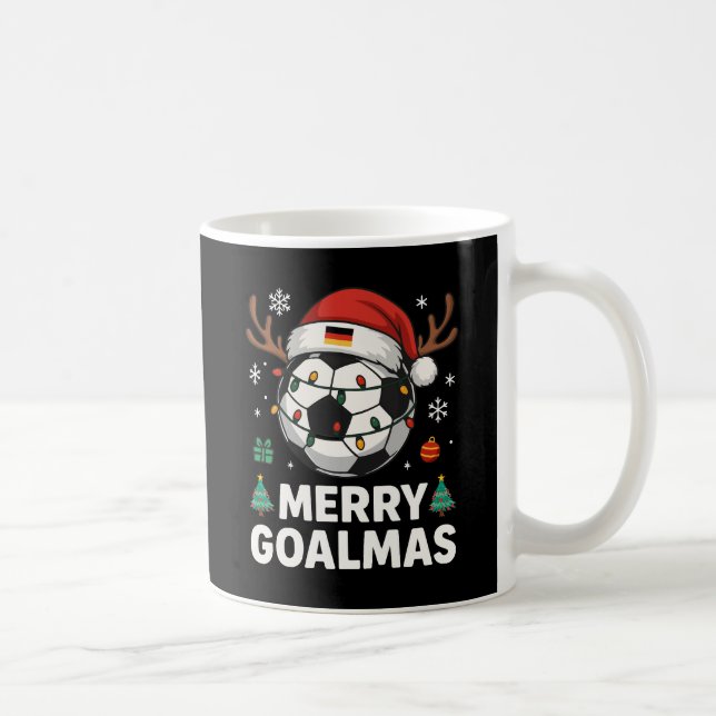 Taza De Café Merry Goalmas - Funny Soccer Christmas (Derecha)
