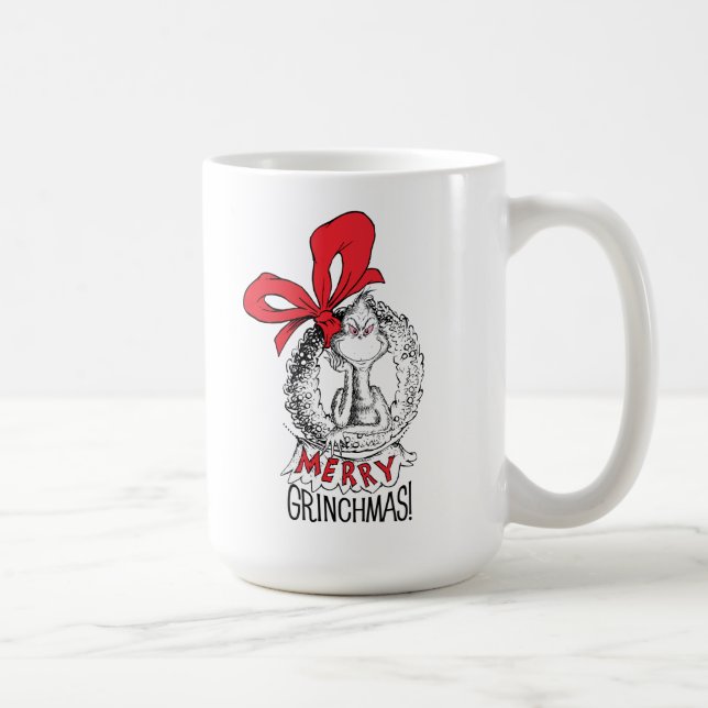Taza De Café Merry Grinchmas Wreath The Grinch (Derecha)