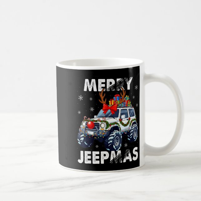 Taza De Café Merry Jeepmas Ugly Light Reindeer Christmas  (Derecha)