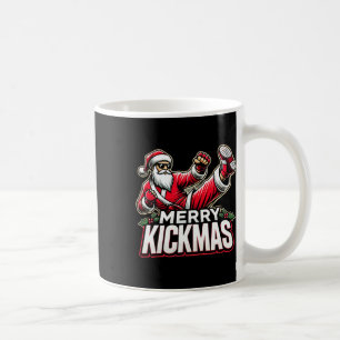 Taza De Café Merry Kickmas Karate Navidades de Artes Marciales