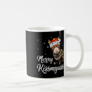 Taza De Café Merry Kissmy Donkey Sarcástico Navidad Gracioso Pa