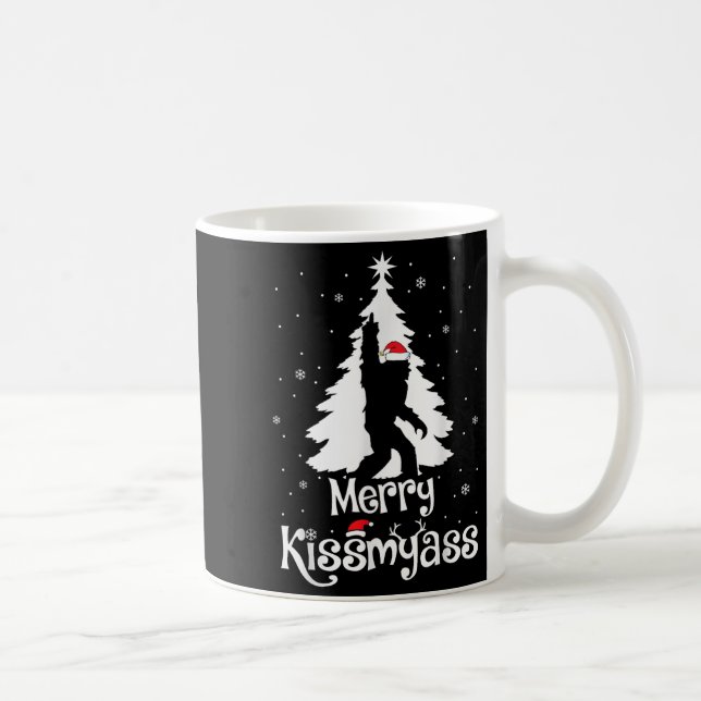 Taza De Café Merry Kissmy Funny Bigfoot Yeti Sasquatch Christma (Derecha)